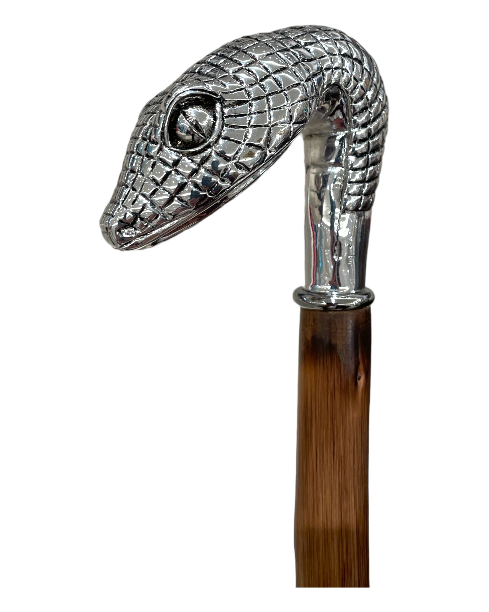 Silver Snake head Long Shoehorn - Chestnut, Silver