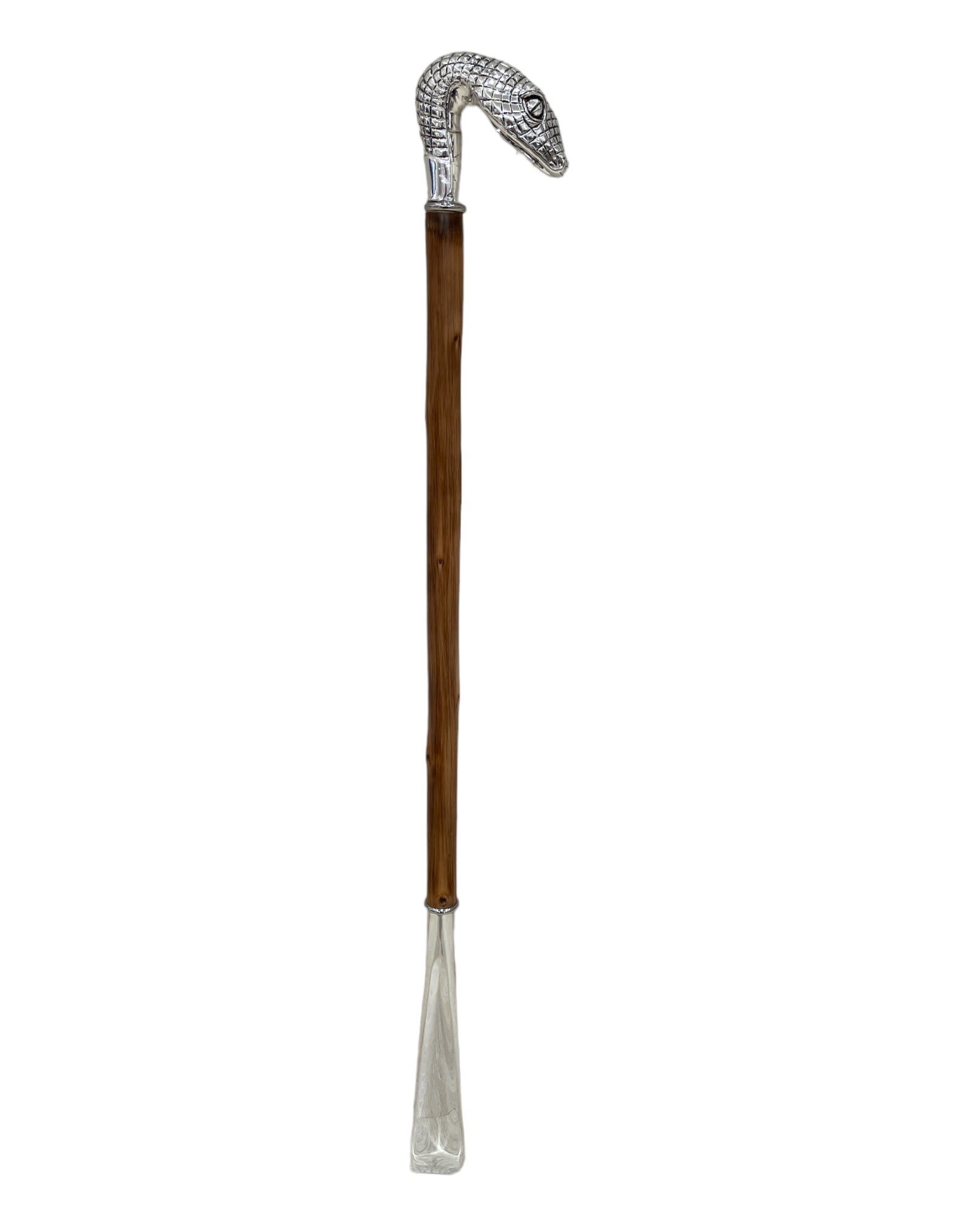 Silver Snake head Long Shoehorn - Chestnut, Silver