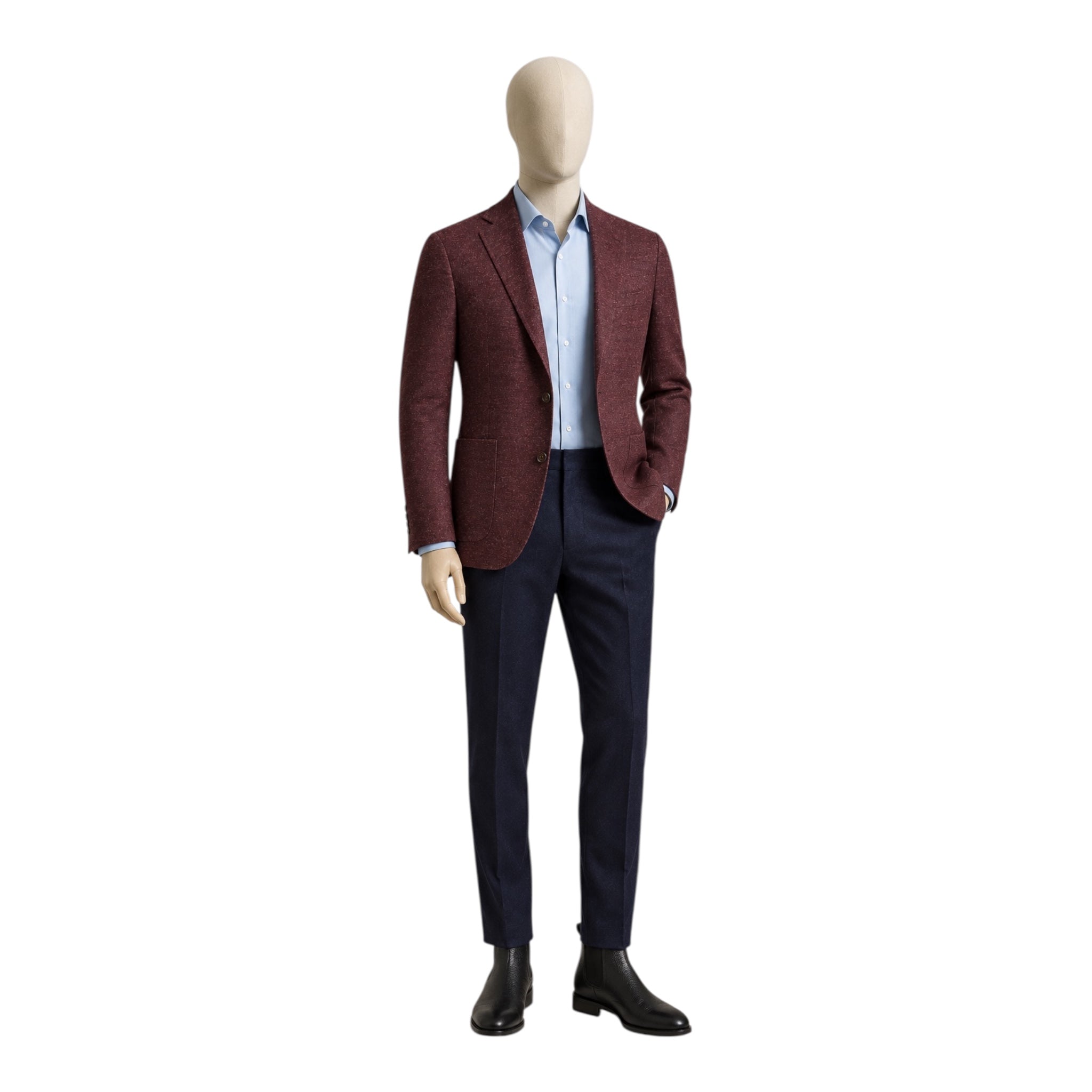 Burgundy Jersey Blazer - Loro Piana Silk Air