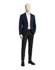 Navy Blue Houndstooth Jersey Blazer - Loro Piana Wool Attitude