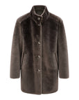 Reversible Ironed & Napped Merino Shearling Jacket - Coffee