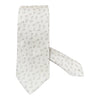 White Floral Seven Fold Silk Tie TIES