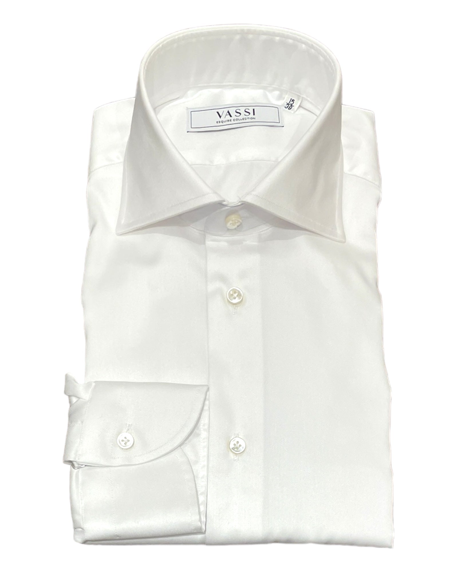 White Non Iron Cotton Dress Shirt DRESS SHIRTS38 EU