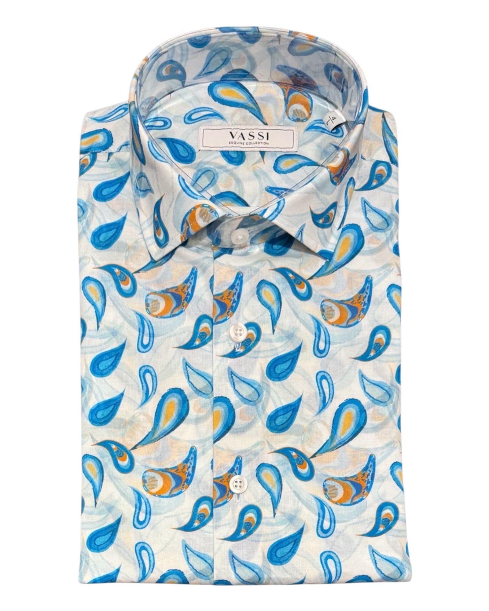 White with Bold Blue Tear Drops SPORT SHIRTSM