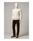 Winter White Cashmere Cable Knit Turtleneck Sweater SWEATERS50 EU