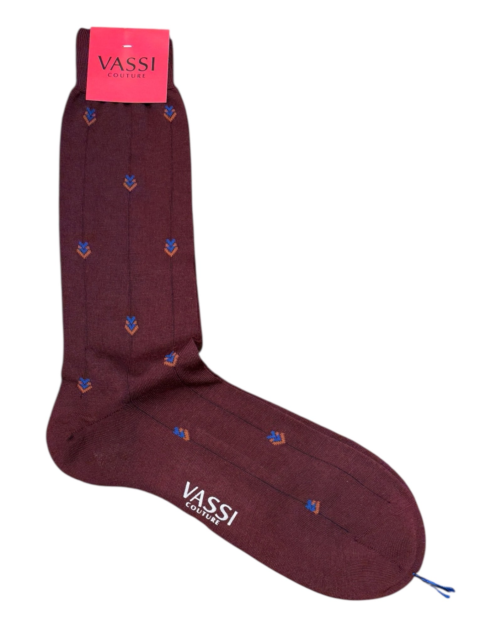 Wool & Nylon Socks with Arrow Design SocksBurgundy