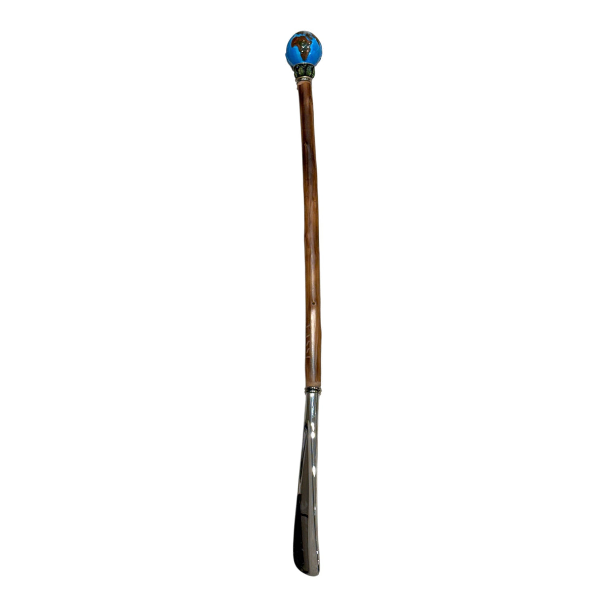World Decorated Long Shoehorn - Chestnut/Gold Spoon SHOEHORN