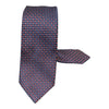 Woven Geometric Seven Fold Silk Tie - Navy/Burgundy TIES