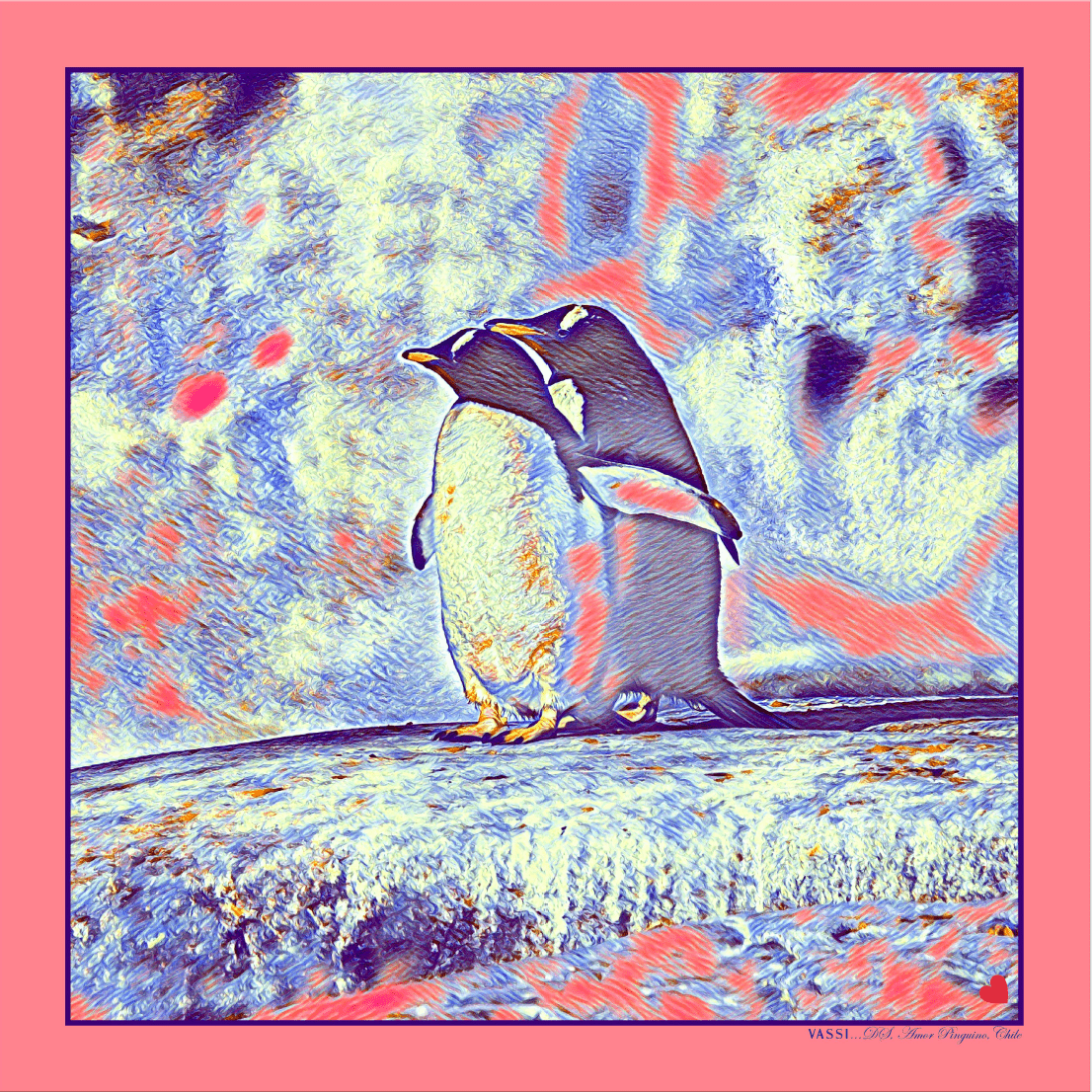 Penguins, Together Forever, Afar - #4 Pocket Square