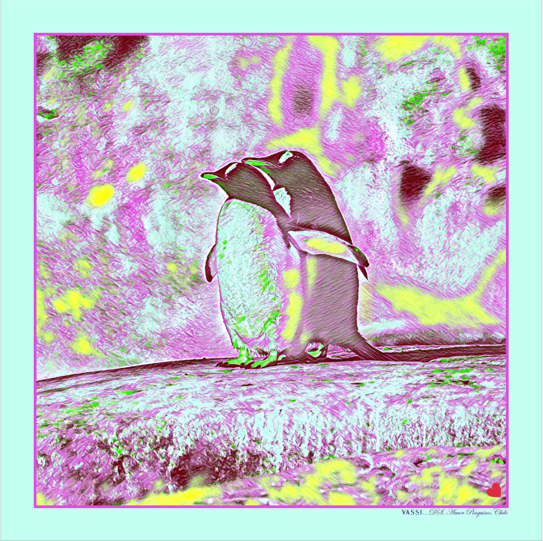 Penguins, Together Forever, Afar - #3 Pocket Square