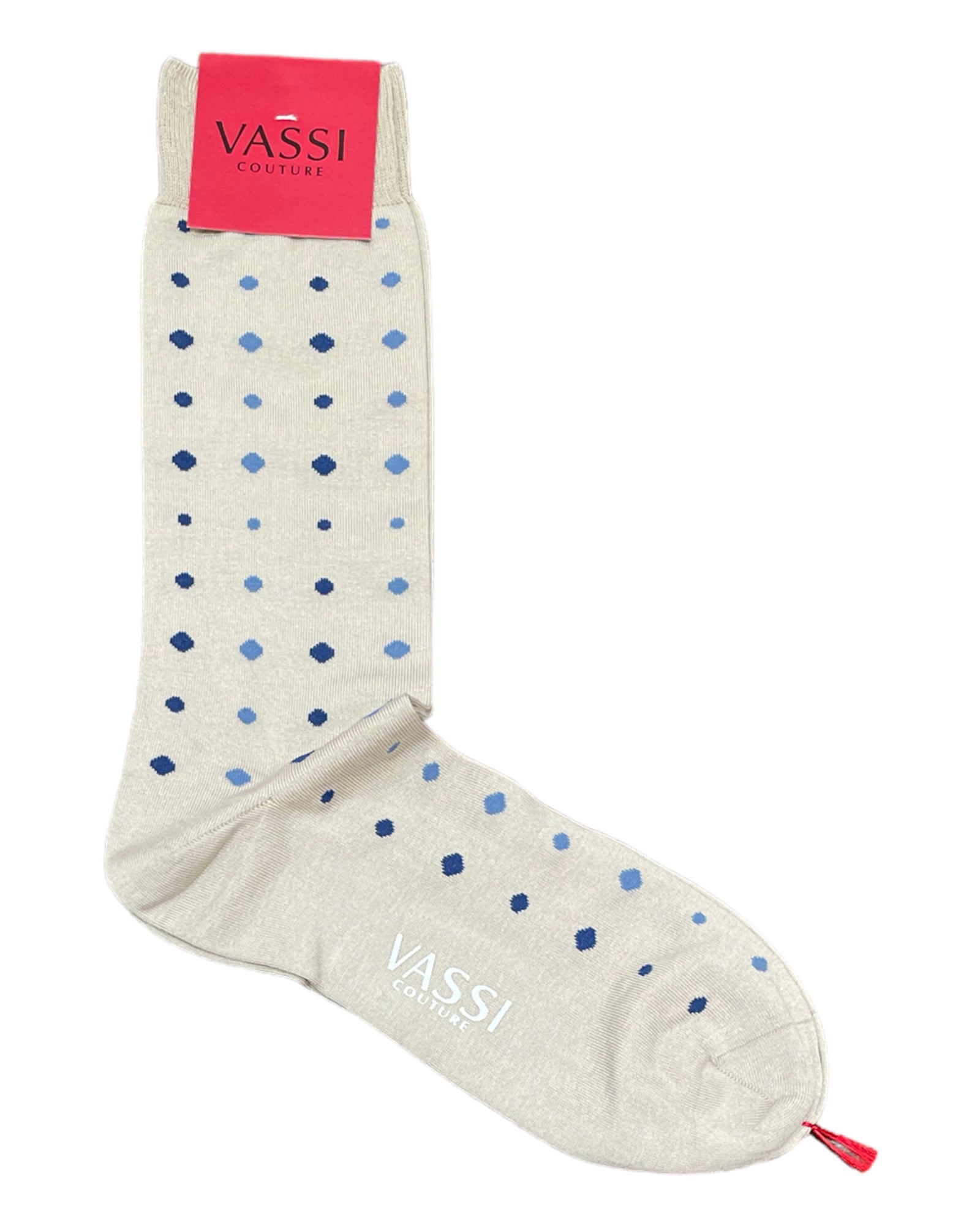 Beige with Blue Polka Dots - Comfort Socks Socks