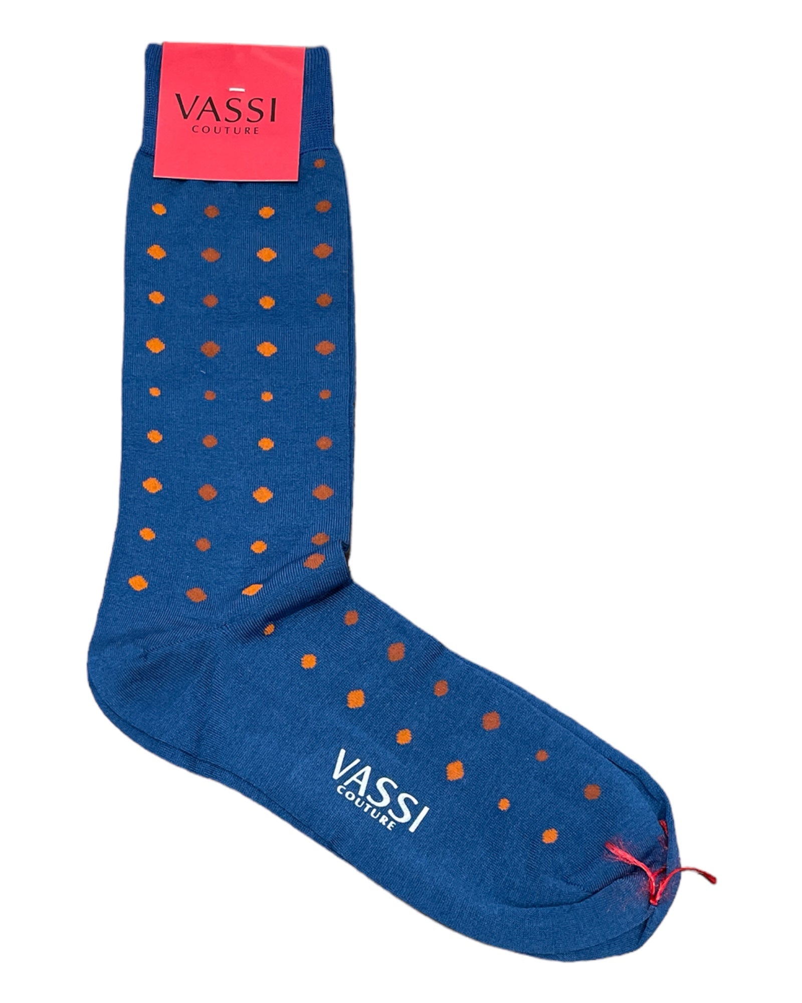 Blue with Orange Polka Dots - Comfort Socks Socks