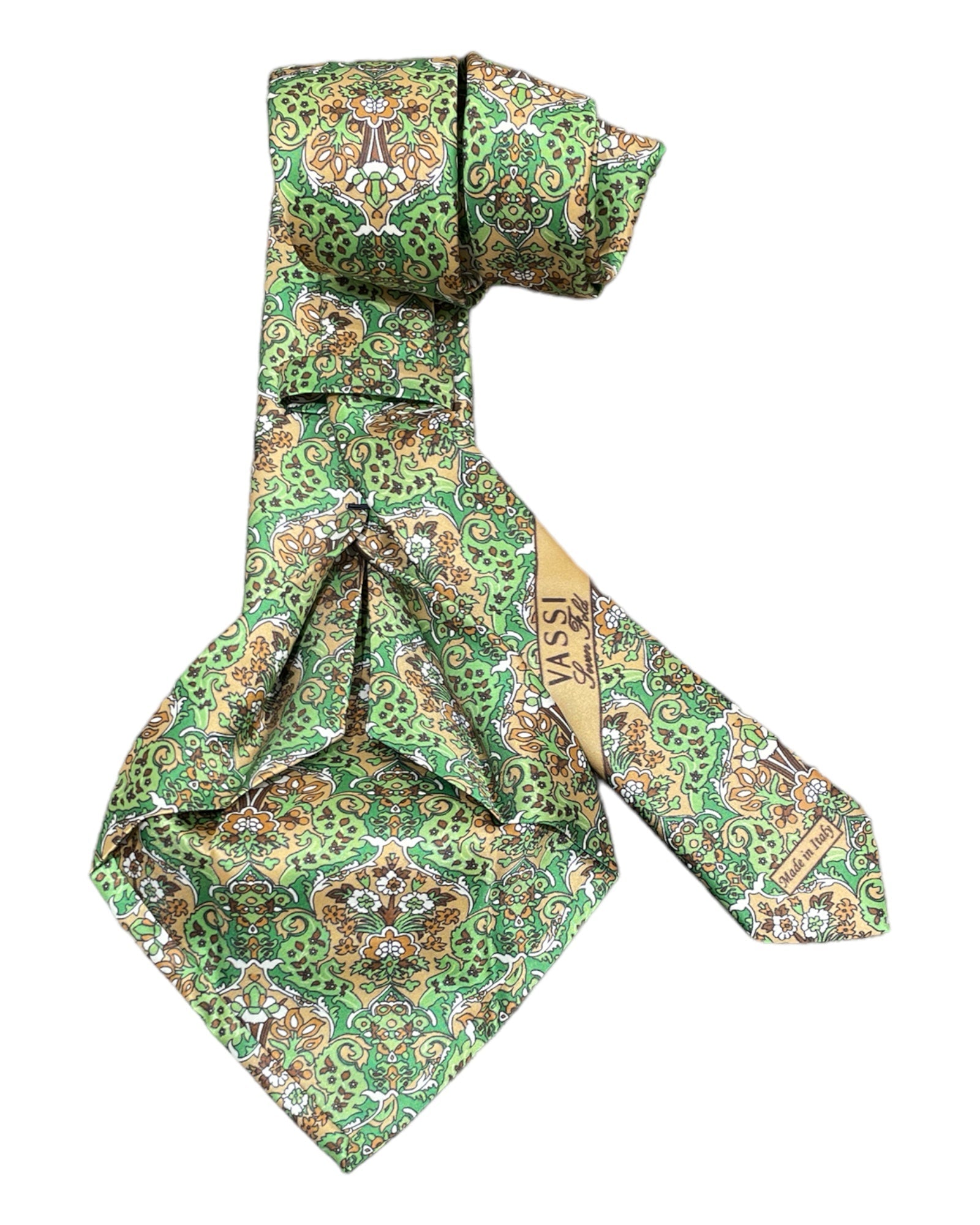 Bold Paisley Seven-Fold Satin Silk Ties TIESGreen