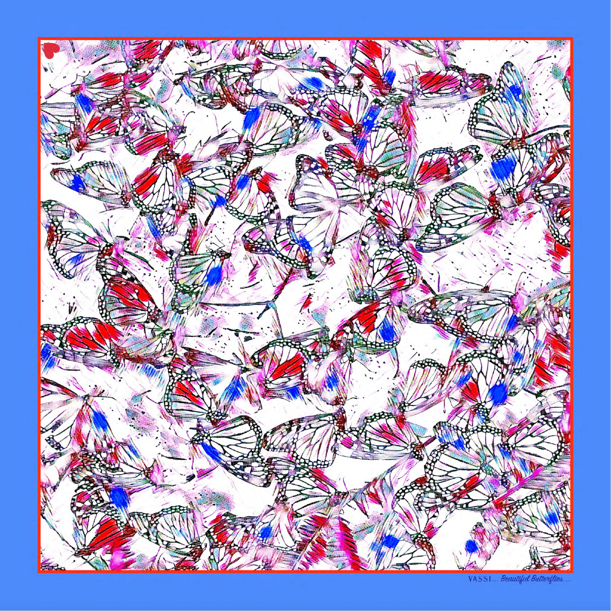 Butterflies Silk Pocket Square - Magnificent Monarchs - VASSI