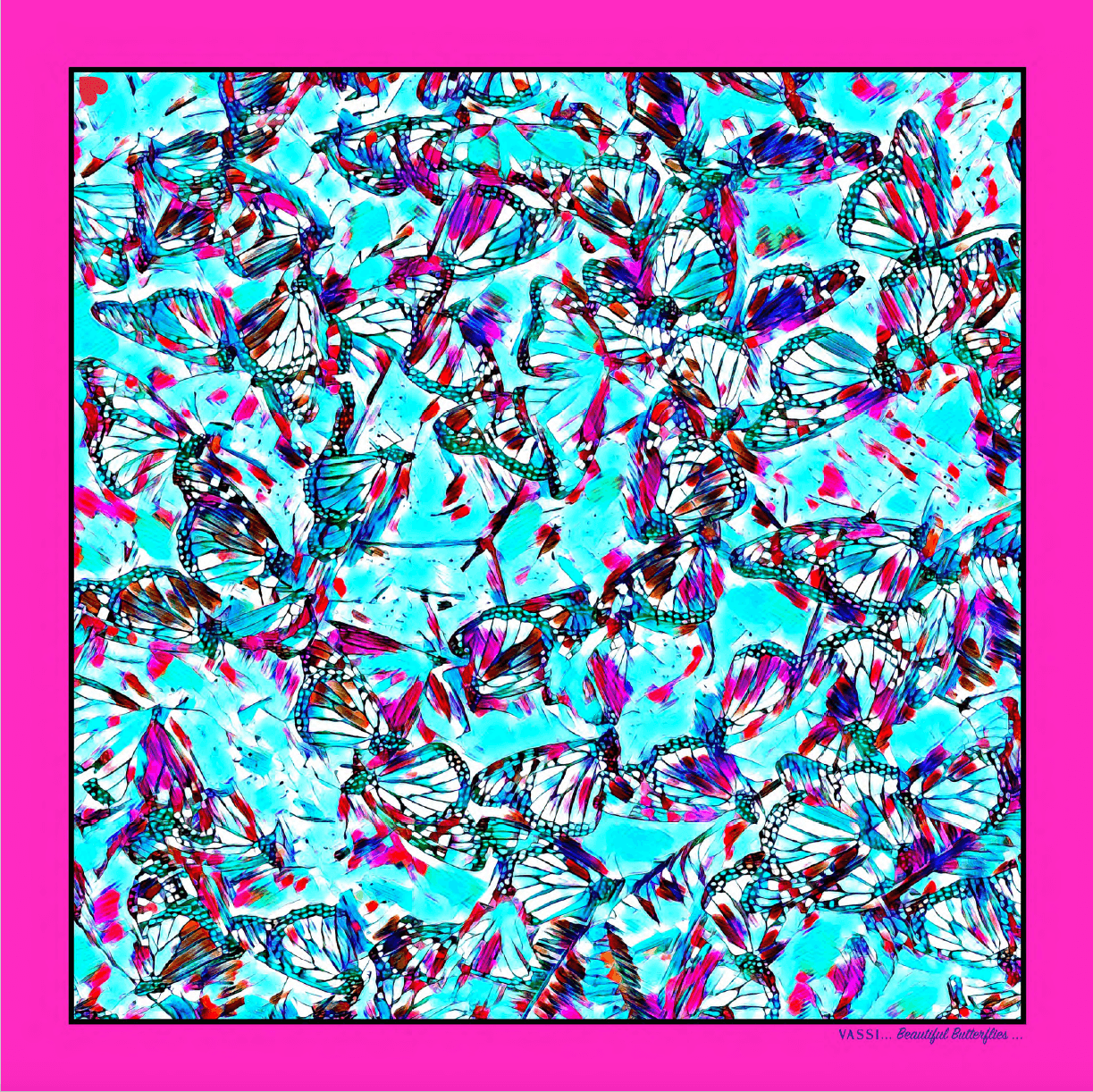 Butterflies Silk Pocket Square - Magnificent Monarchs - VASSI