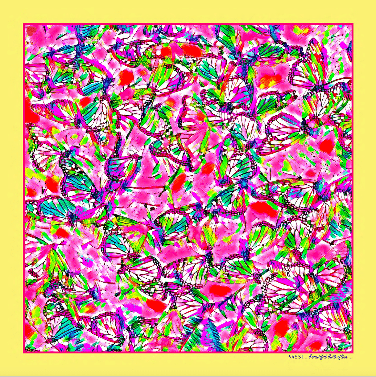 Butterflies Silk Pocket Square - Magnificent Monarchs - VASSI