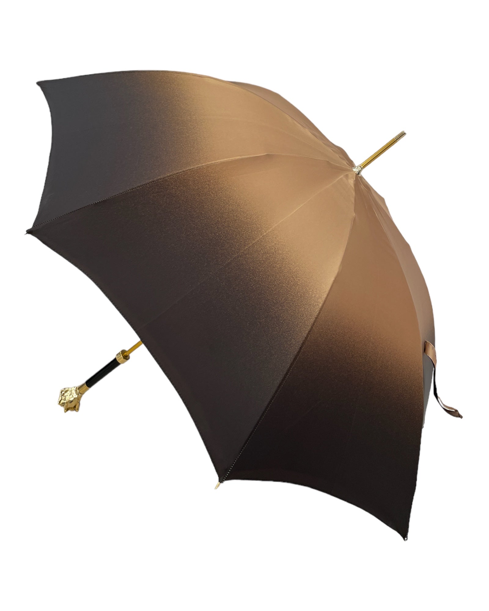 Butterfly Double Cloth Women&#39;s Umbrella with Golden Rose Handle UMBRELLA