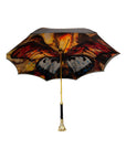 Butterfly Double Cloth Women's Umbrella with Golden Rose Handle UMBRELLA