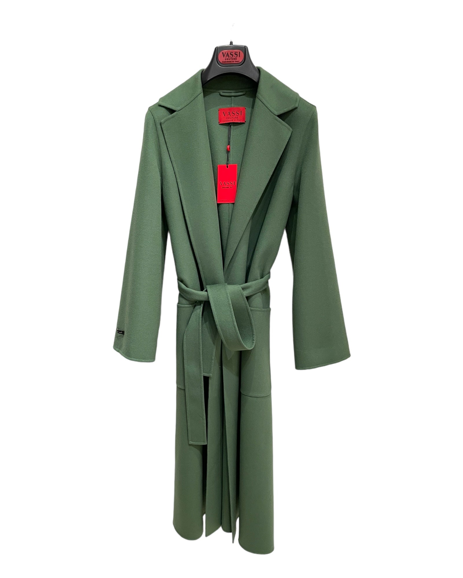 Cashmere & Wool Women's Coat with Belt - Jade WOMEN COATS40