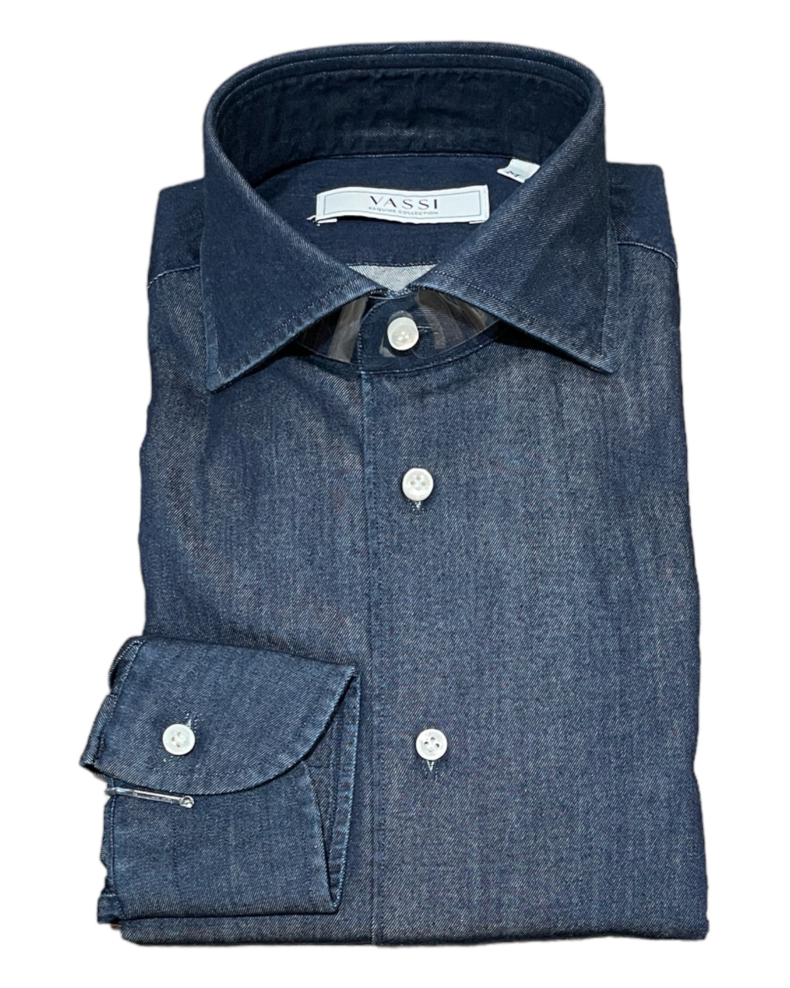 Cotton Navy Denim Shirt SPORT SHIRTSS