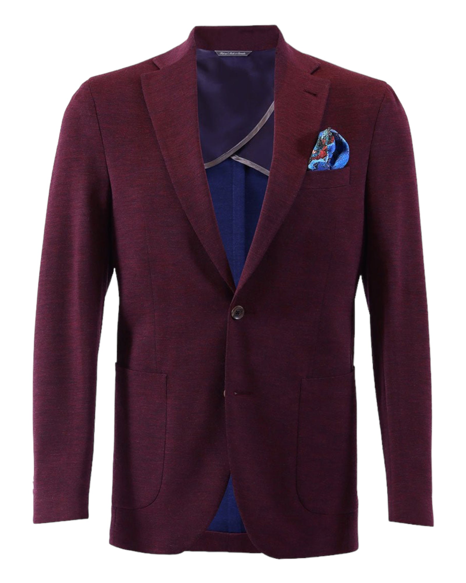 Double-face Jersey Blazer - Wine/blue - VASSI
