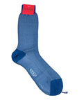 Extra-fine Herringbone Cotton Socks SocksBlue