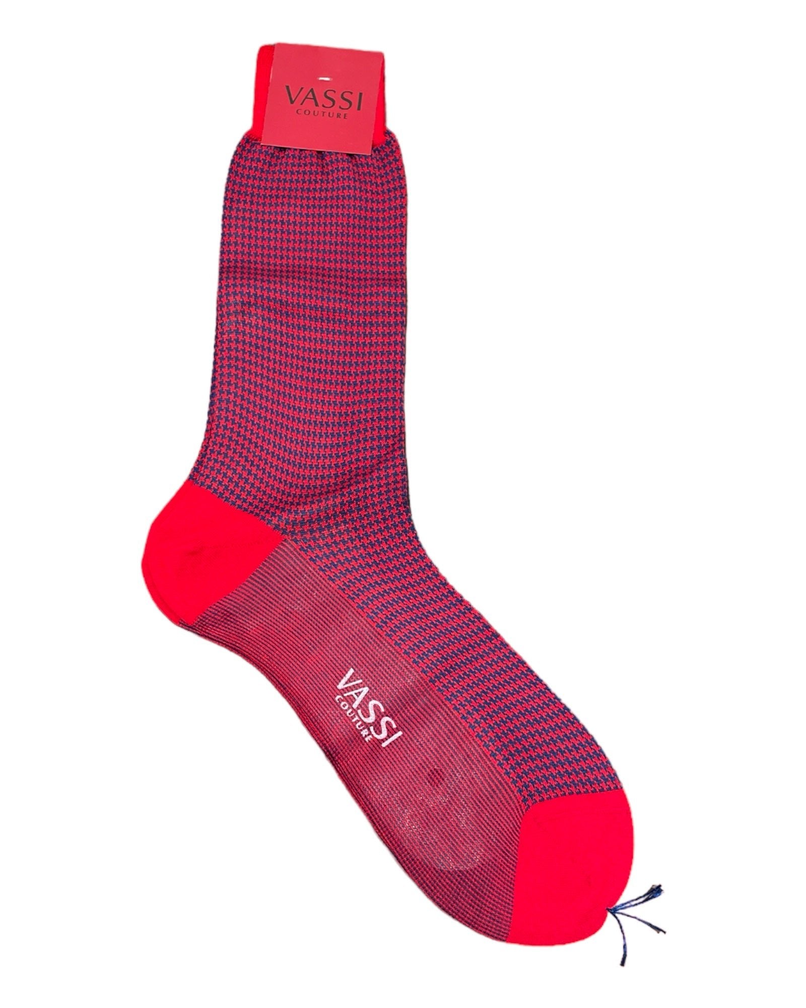 Extra-fine Houndstooth Cotton Socks SocksRed