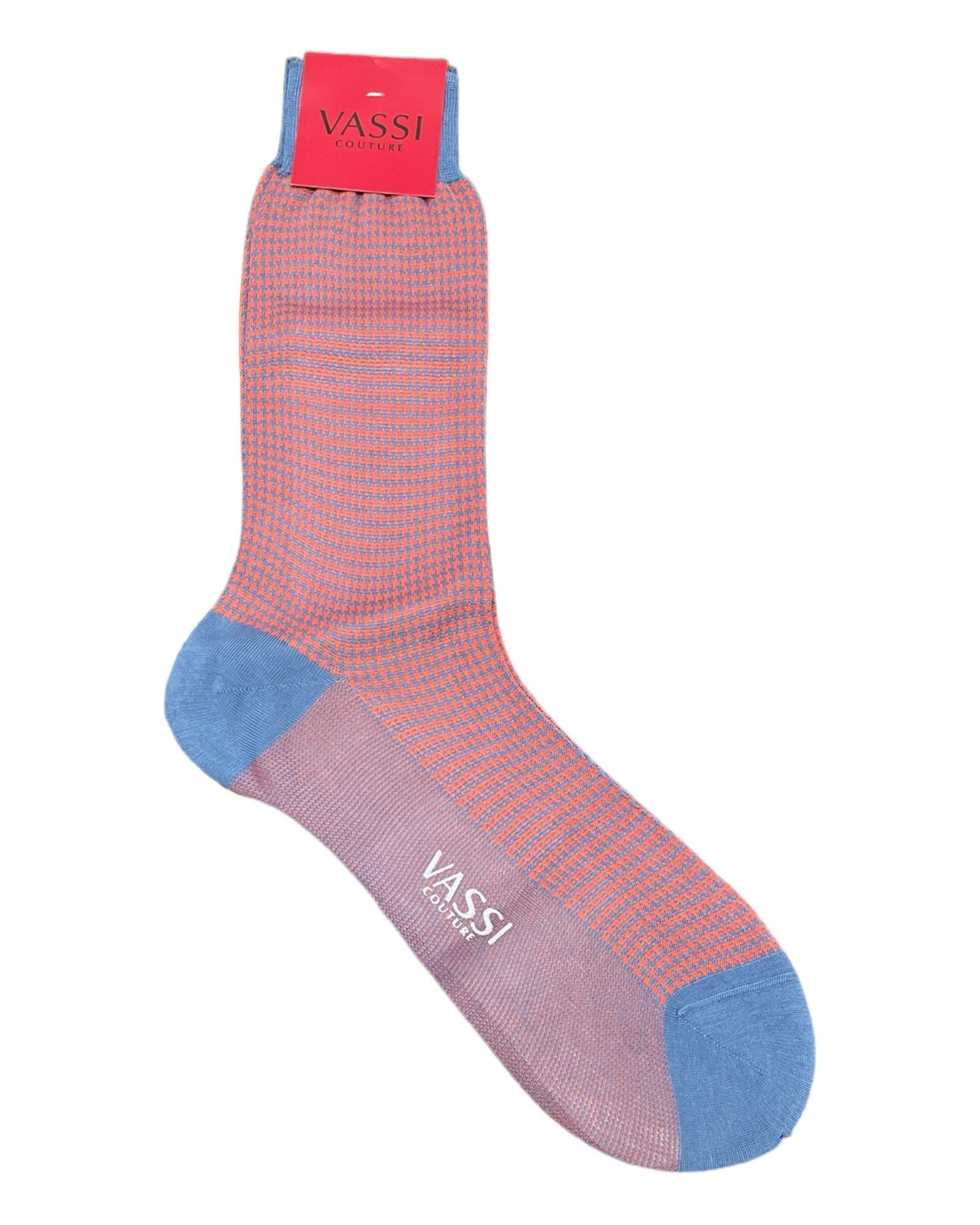 Extra-fine Houndstooth Cotton Socks SocksOrange