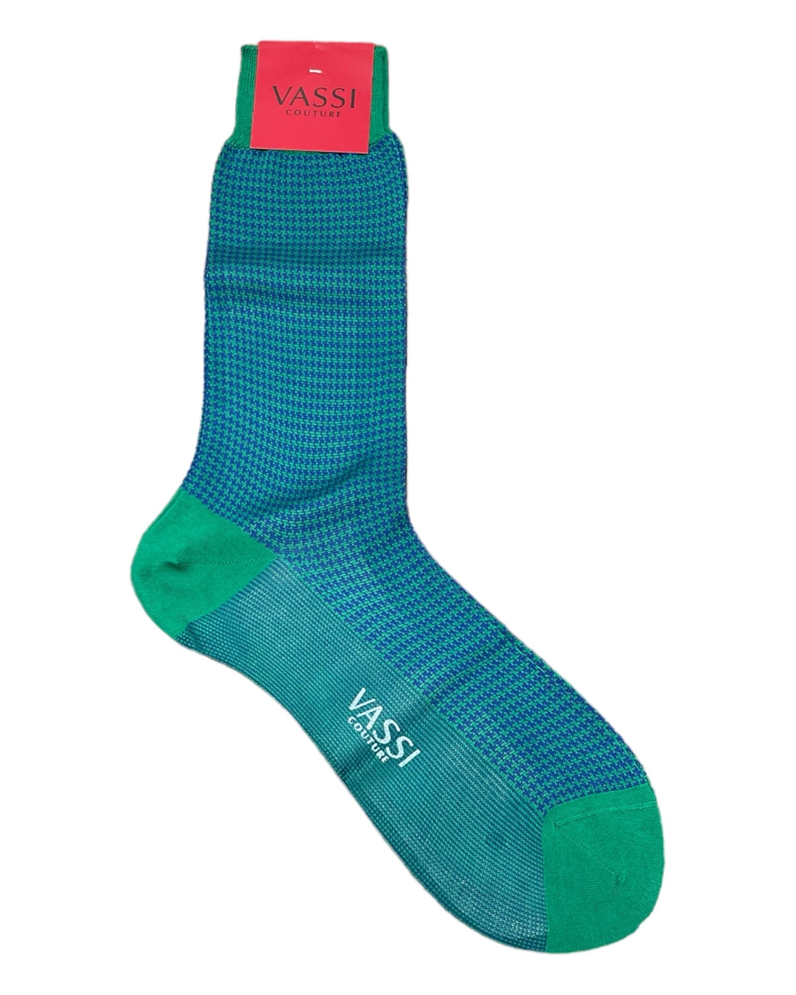 Extra-fine Houndstooth Cotton Socks SocksGreen