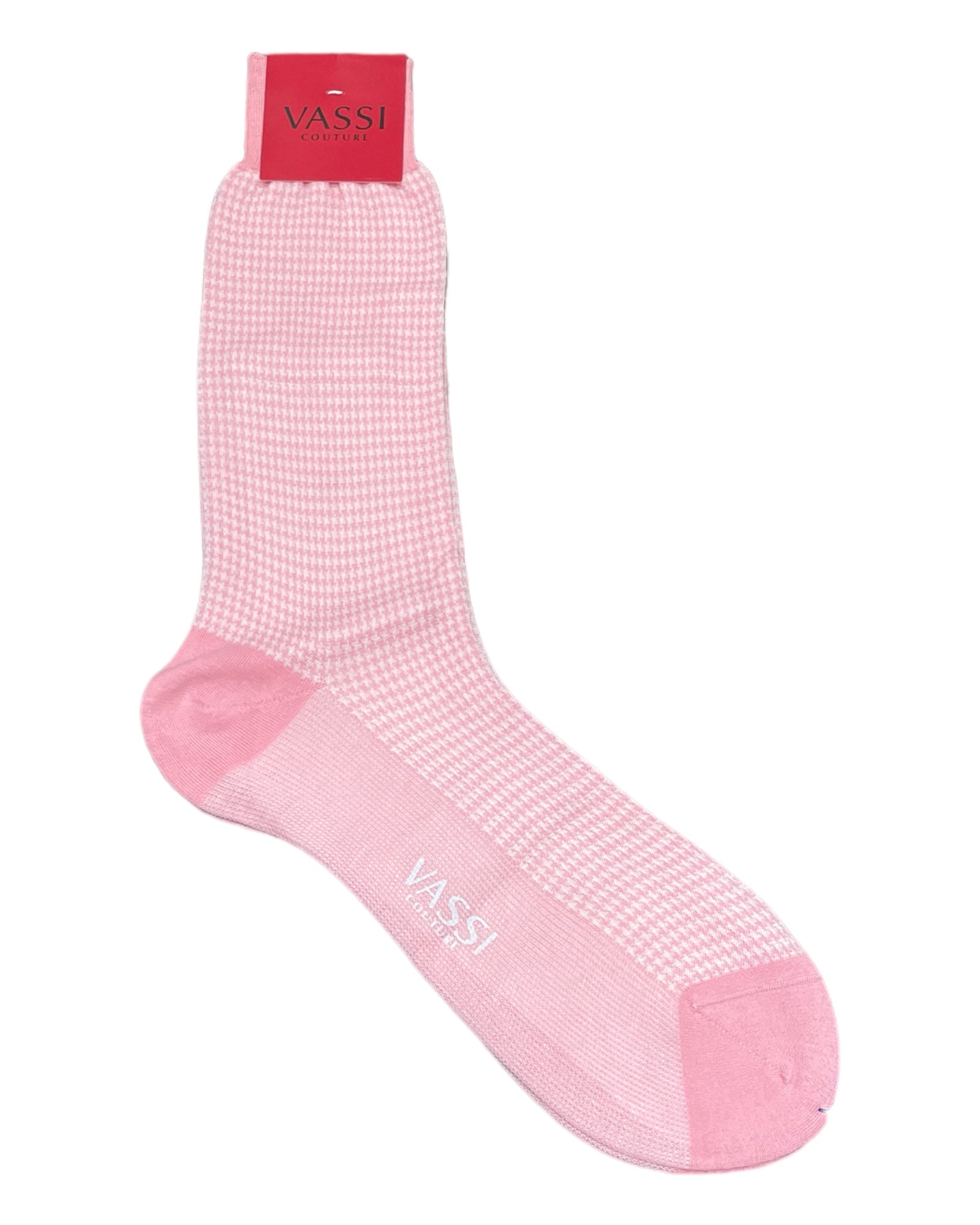 Extra-fine Houndstooth Cotton Socks SocksPink