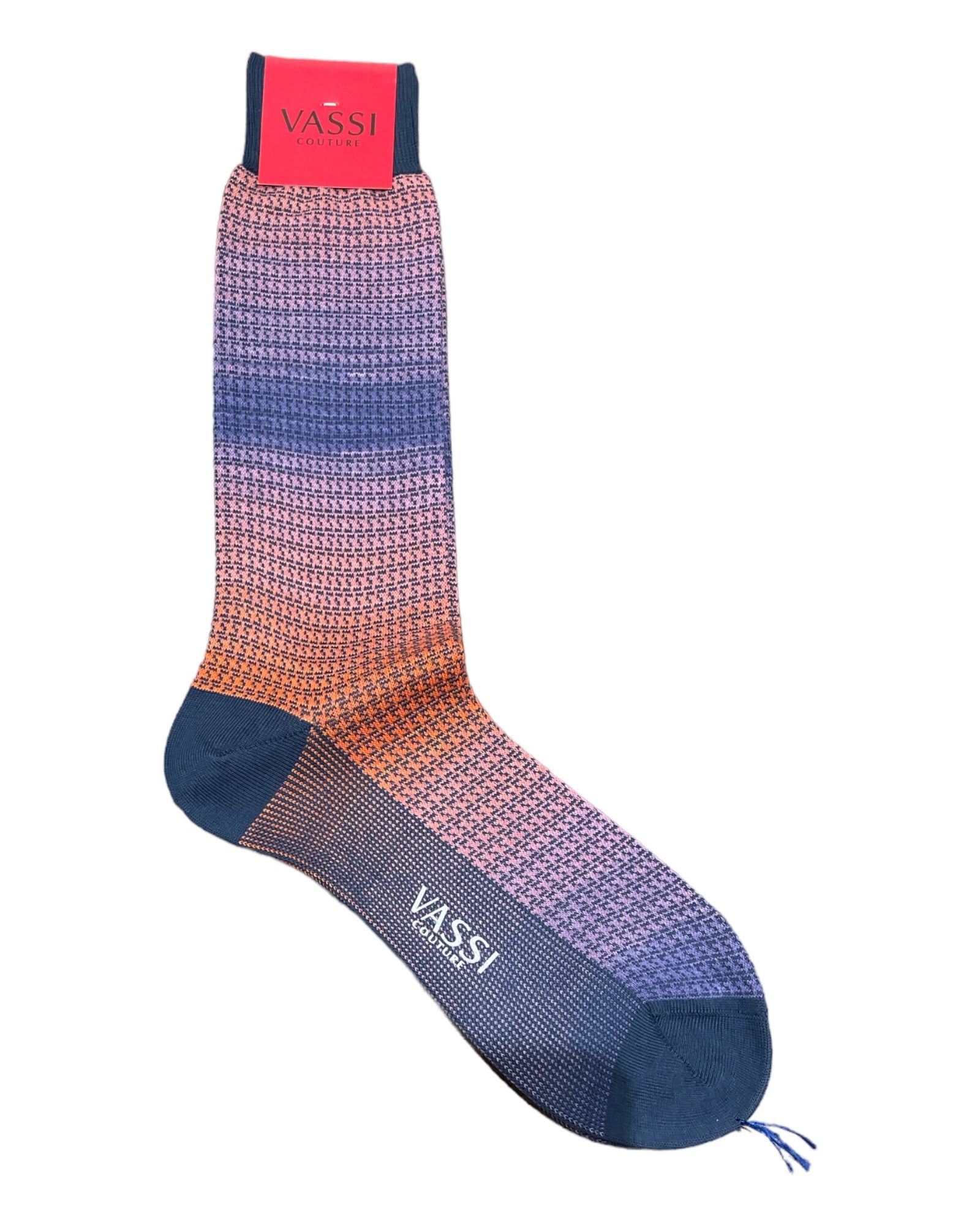 Extra-fine Multi Color Shadow Striped Dress Socks SocksBlue