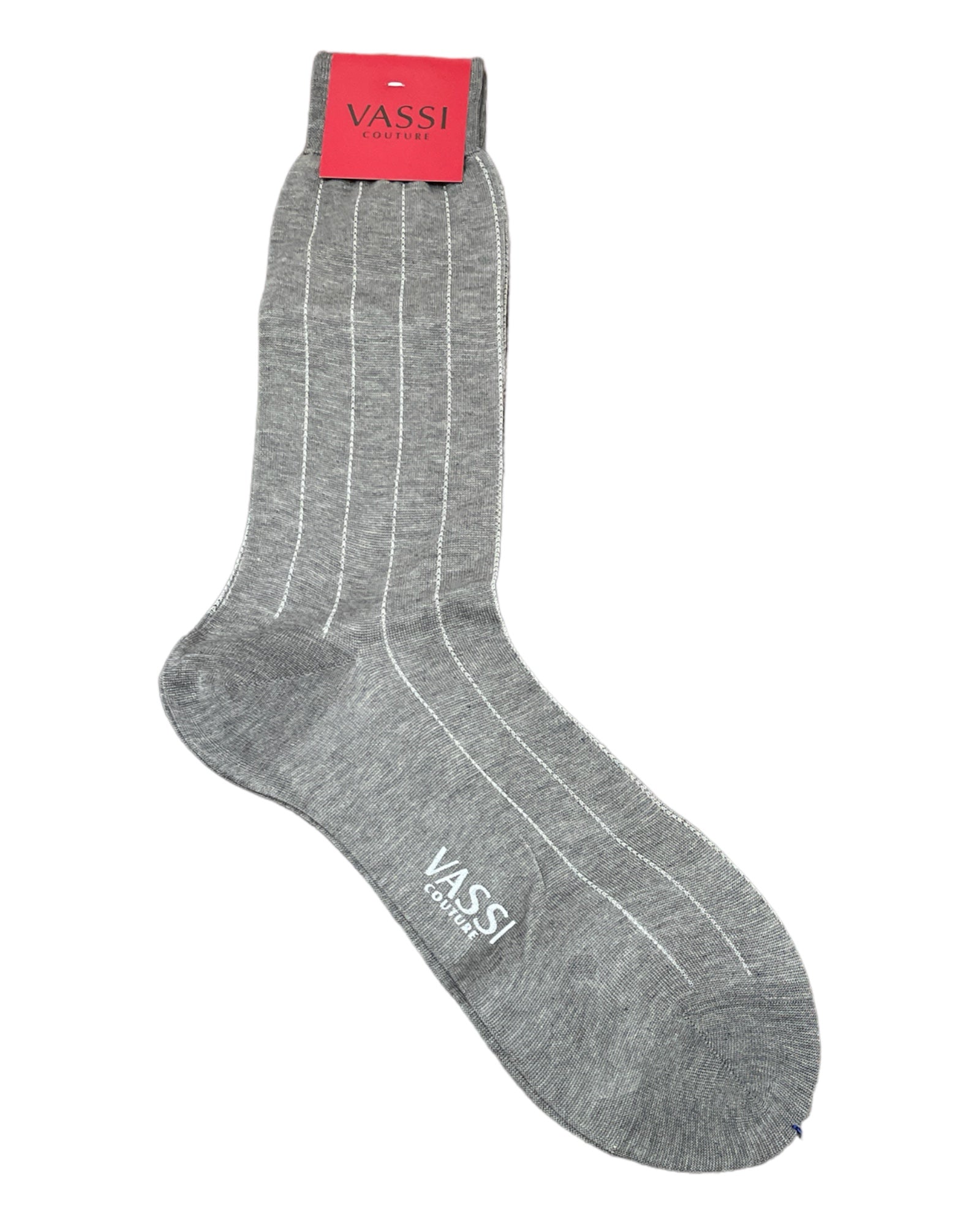 Extra-fine Shadow Striped Cotton Dress Socks SocksGrey