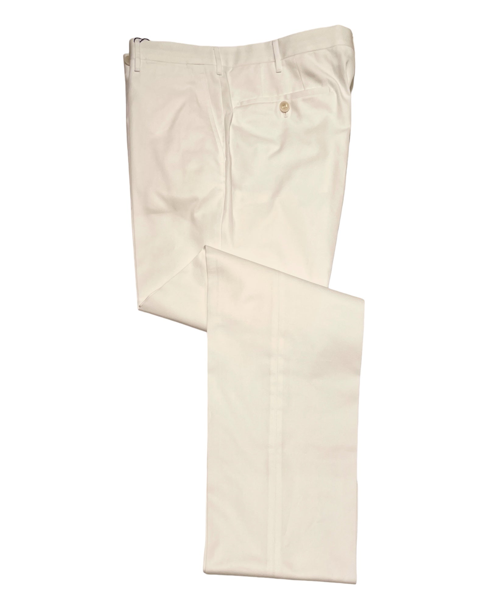 Flat Front Sartorial Cotton Pant - White DRESS PANTS50 EU