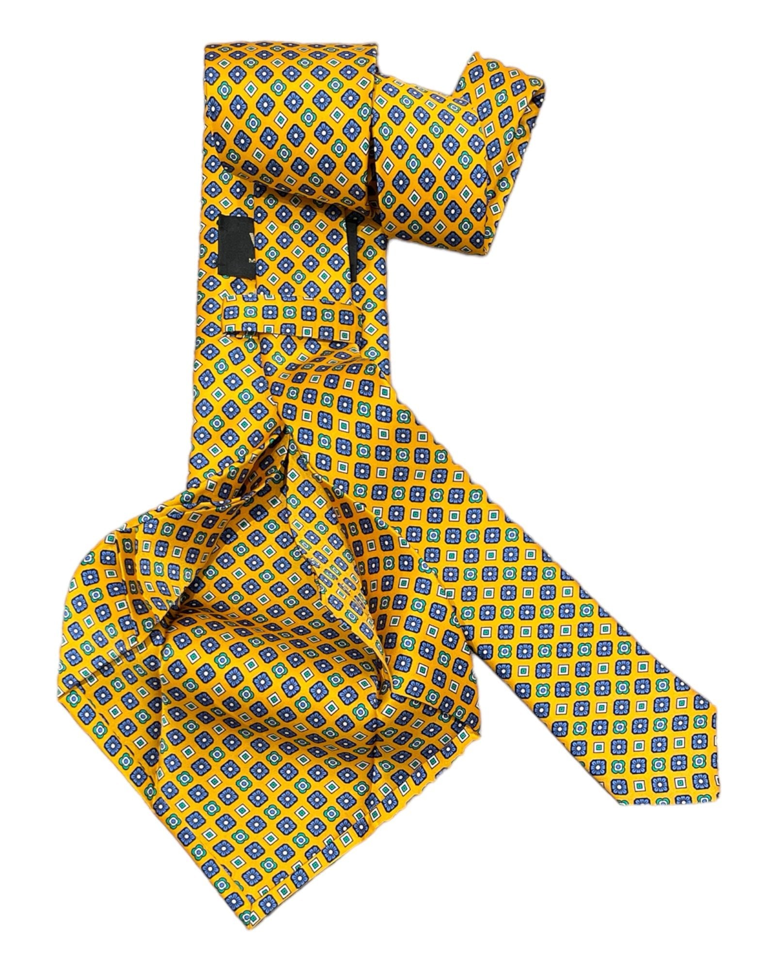 Floral Medallion Pattern Seven-Fold Silk Ties 3 TIESGold