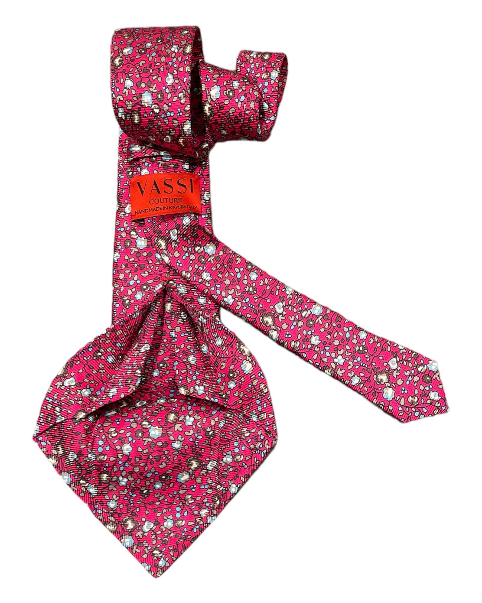 Floral Seven-Fold Silk Tie - Wine TIES