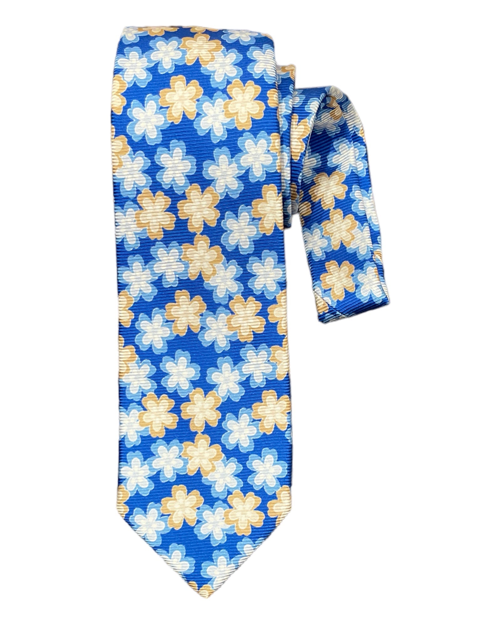 Floral Seven-Fold Silk Ties 1 TIESBlue