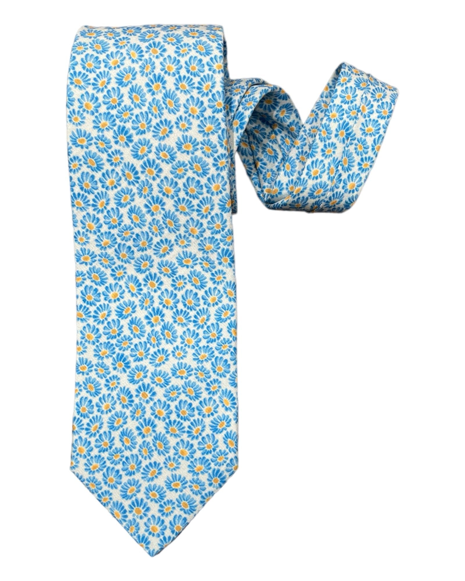 Floral Seven-Fold Silk Ties 2 TIESBlue