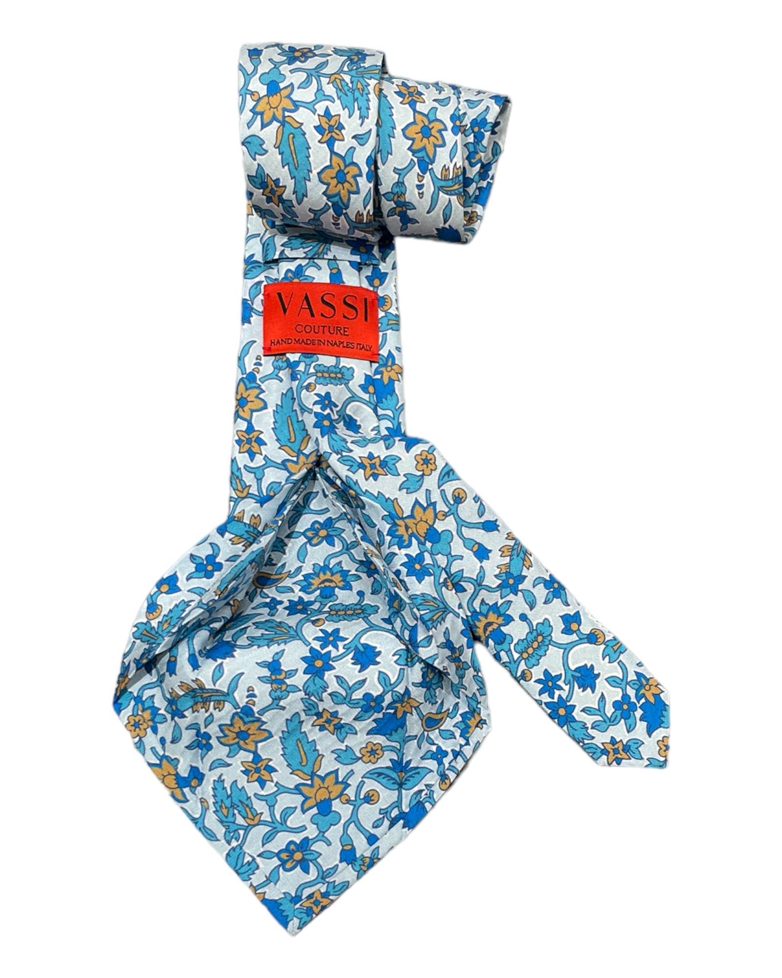 Floral Seven-Fold Silk Ties 3 TIESBlue