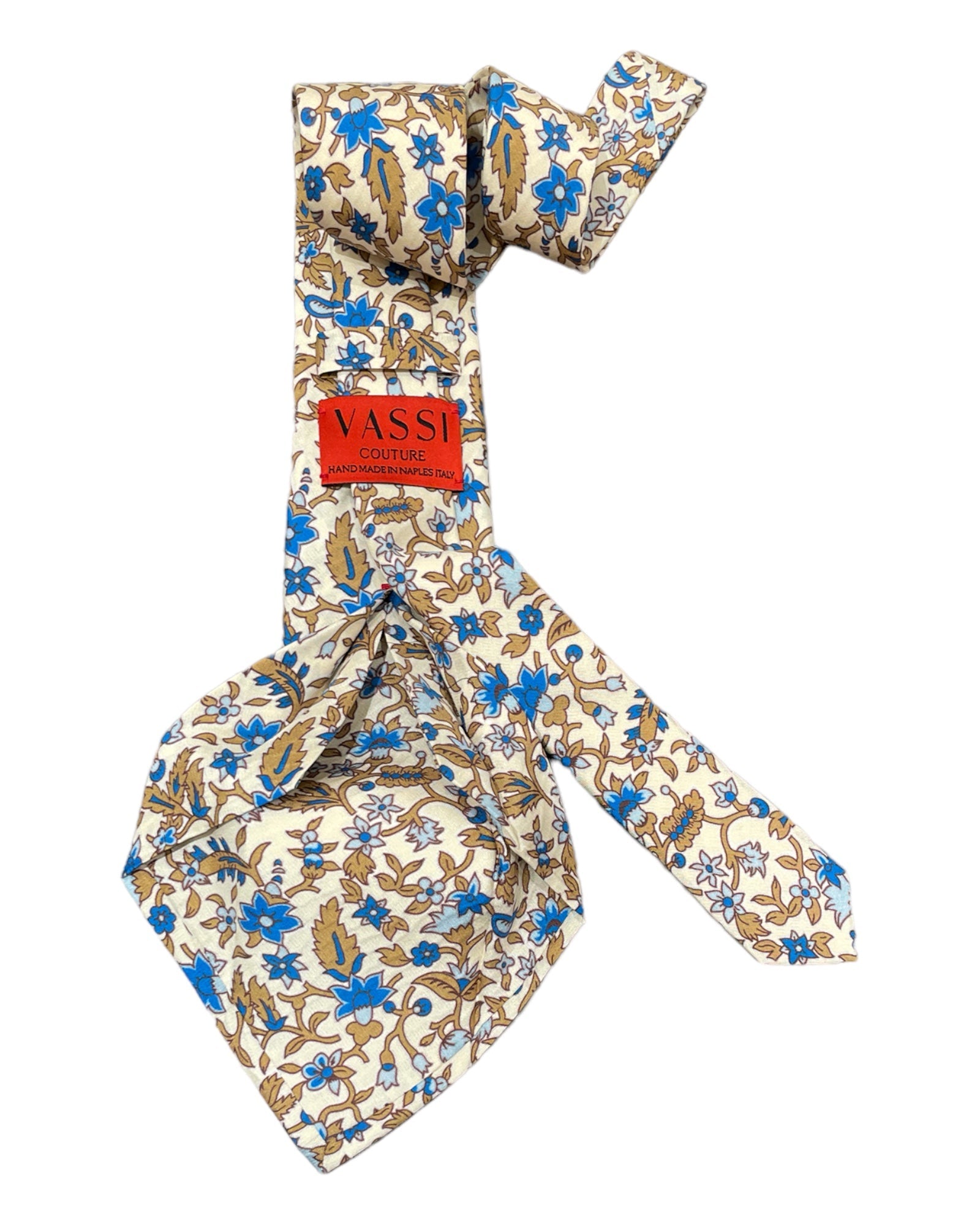 Floral Seven-Fold Silk Ties 3 TIESBeige