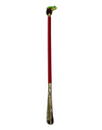 Frog Long Shoehorn - Red Leather Shaft,Green Stitches SHOEHORN