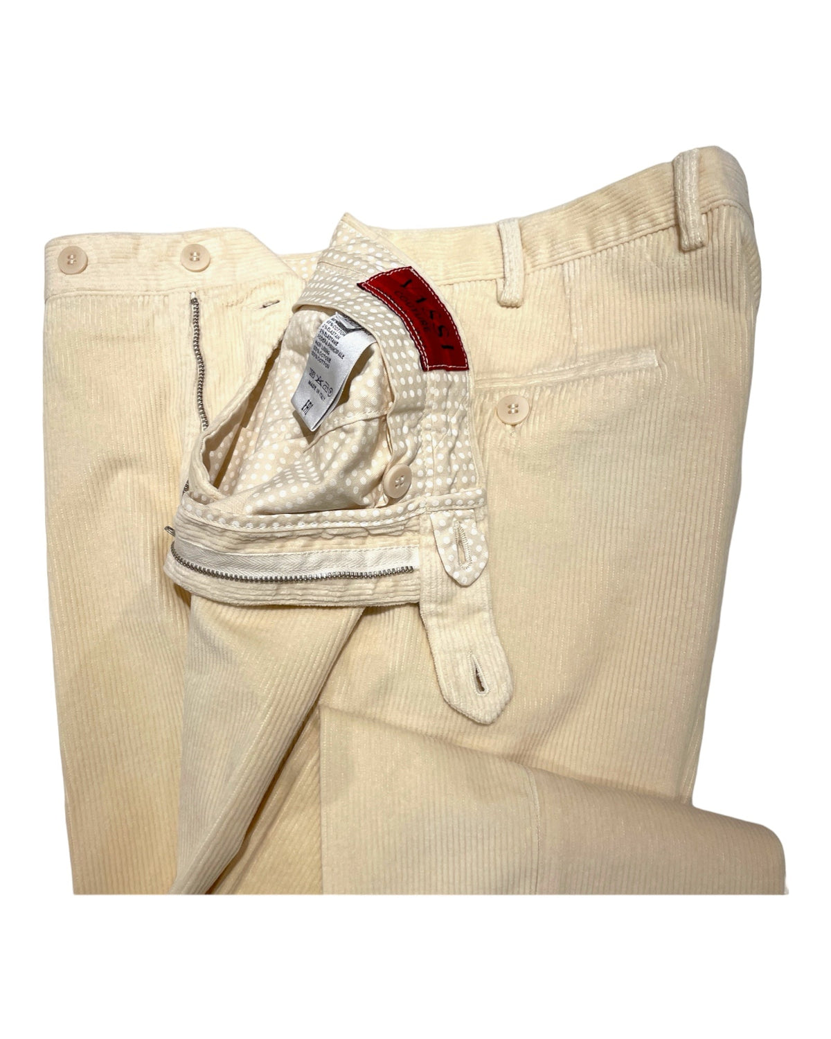 Garment-dyed leisure fit trouser in cotton corduroy - Eggshell CASUAL PANTS50