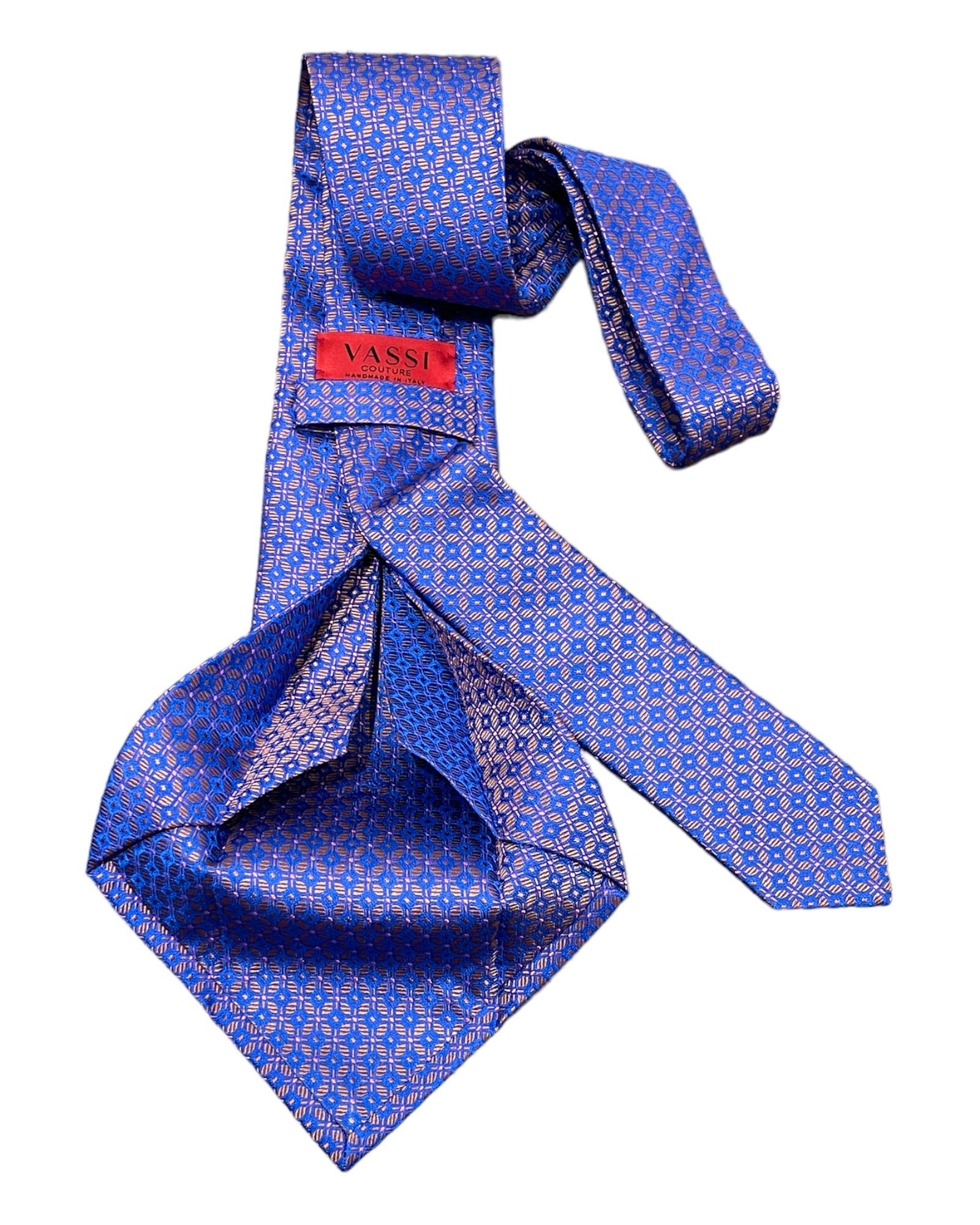Geometric Jacquard Seven-Fold Silk Tie - VASSI