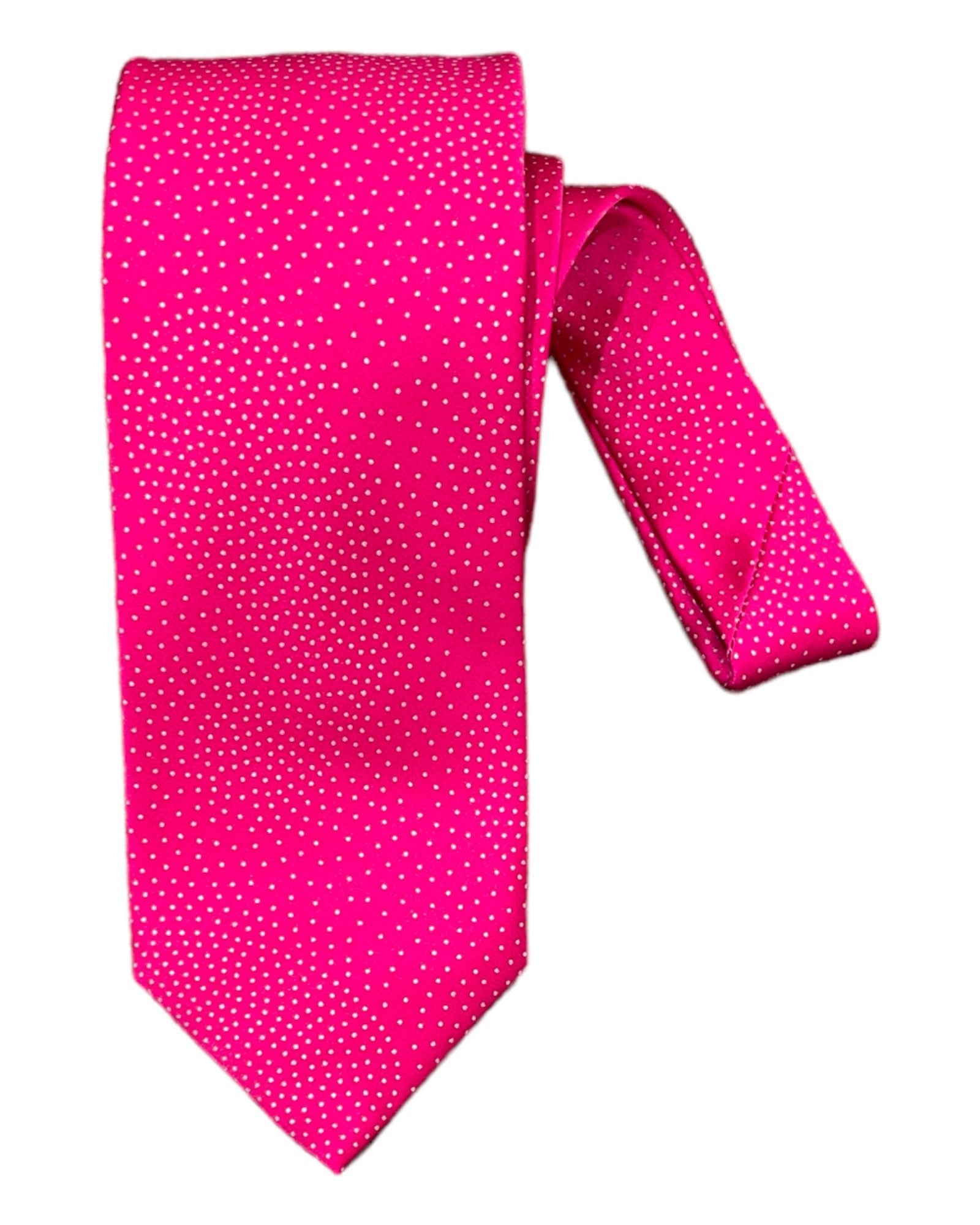 Geometric Paisley Seven-Fold Silk Tie-Fuchsia TIES