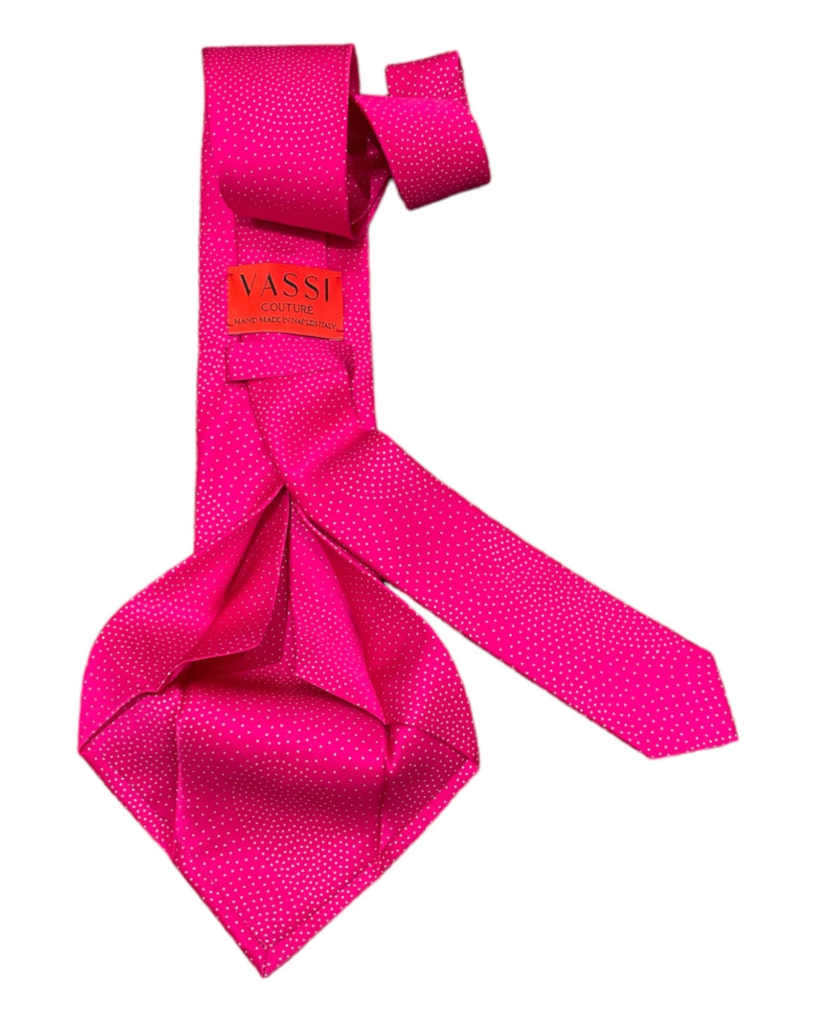 Geometric Paisley Seven-Fold Silk Tie-Fuchsia TIES