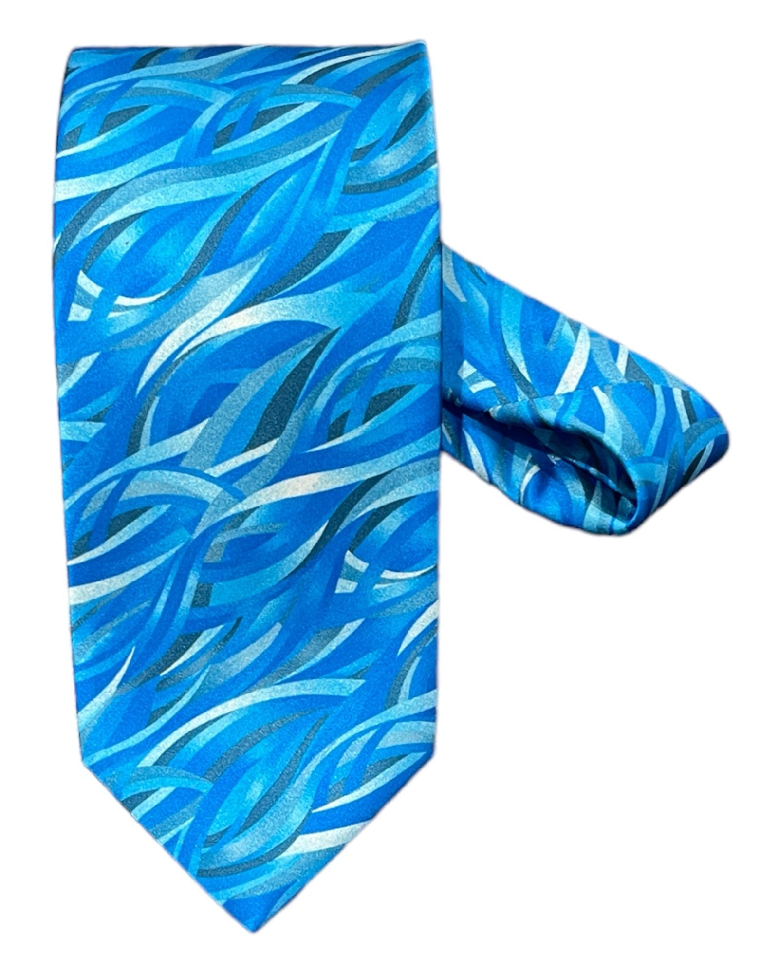 Geometric Pattern Seven-Fold Silk Ties 1 TIESBlue