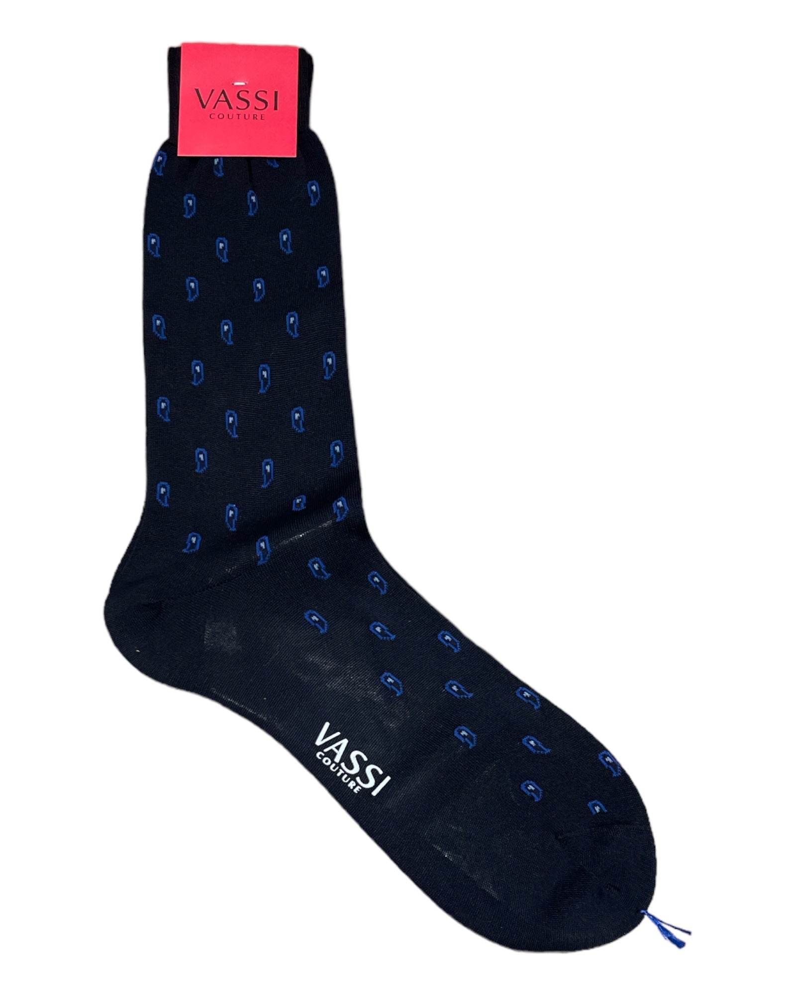 Ghost Pattern Cotton Dress Socks SocksNavy