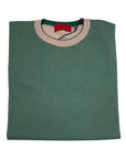 Green Short Sleeve crew neck with Taupe highlights SWEATERS50 EU