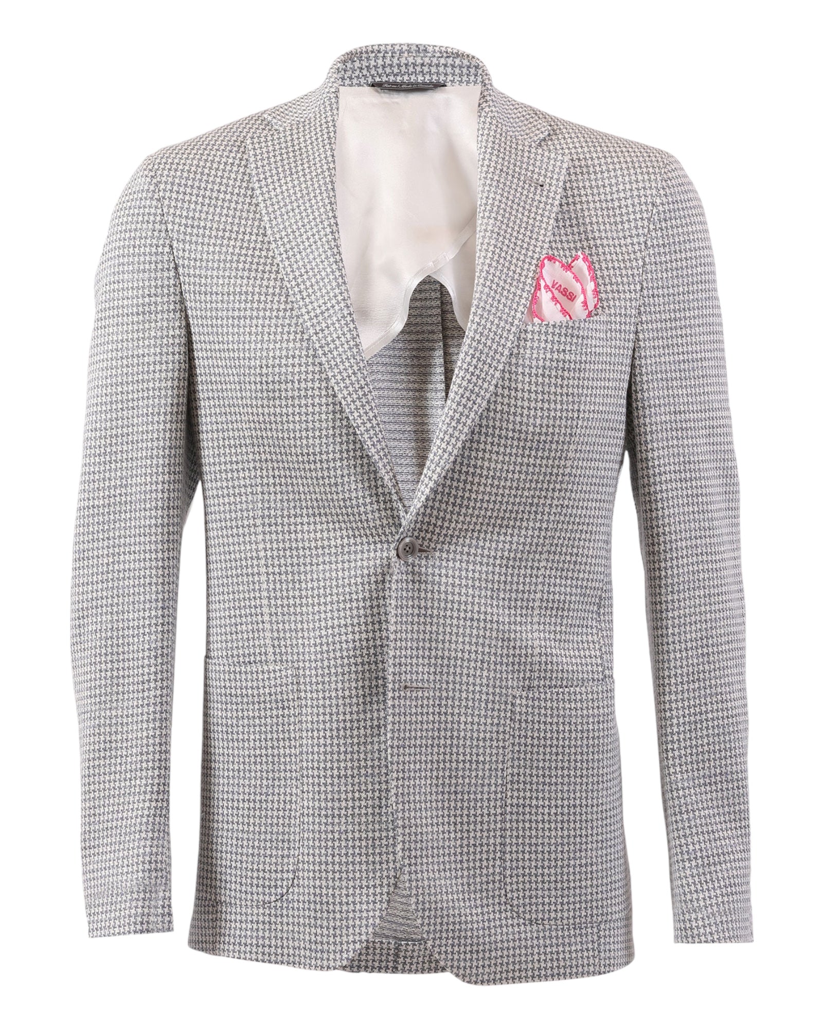 Houndstooth Jersey Linen Jacket - Grey JACKETS38S