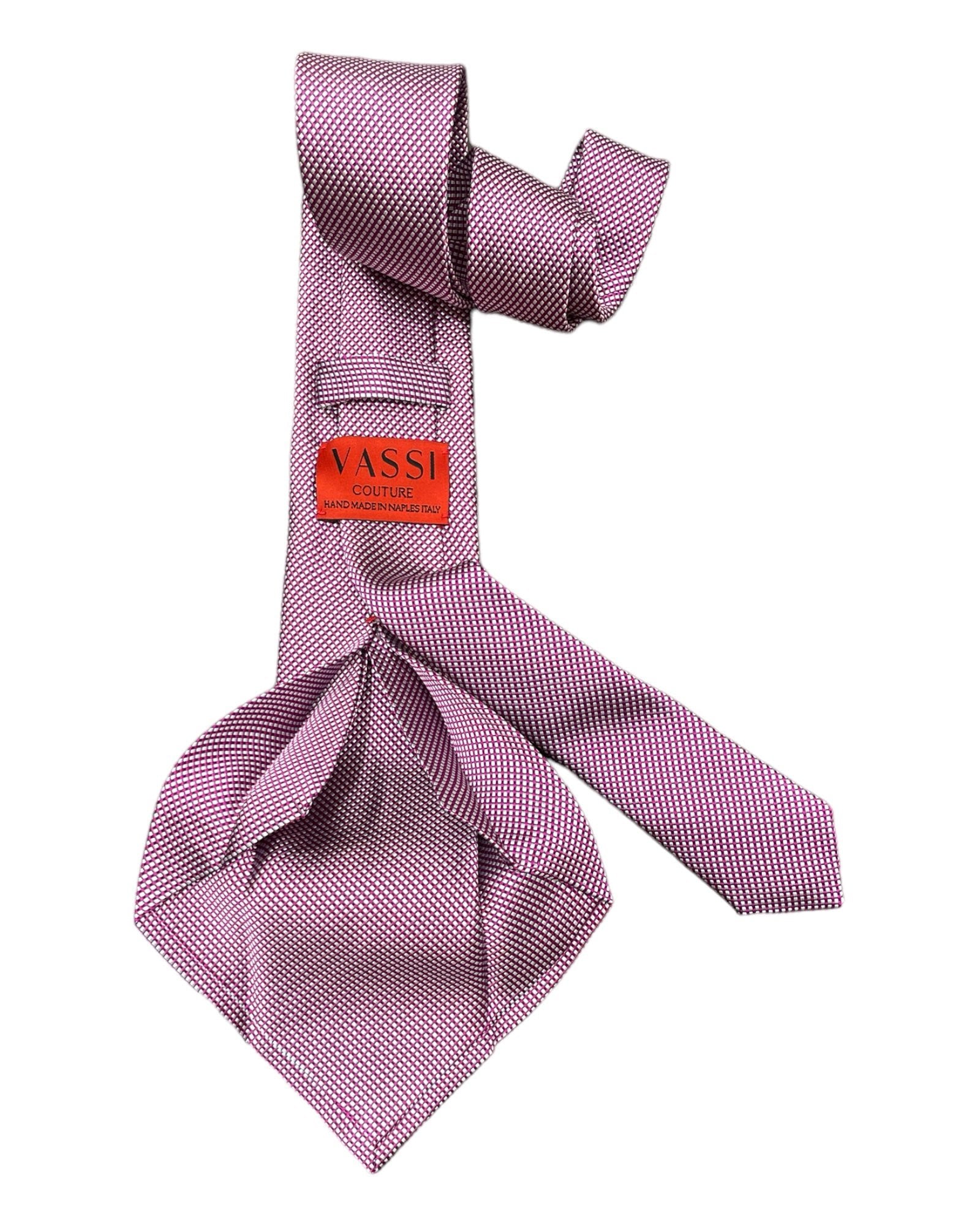 Houndstooth Seven-Fold Silk Ties TIESFuchsia