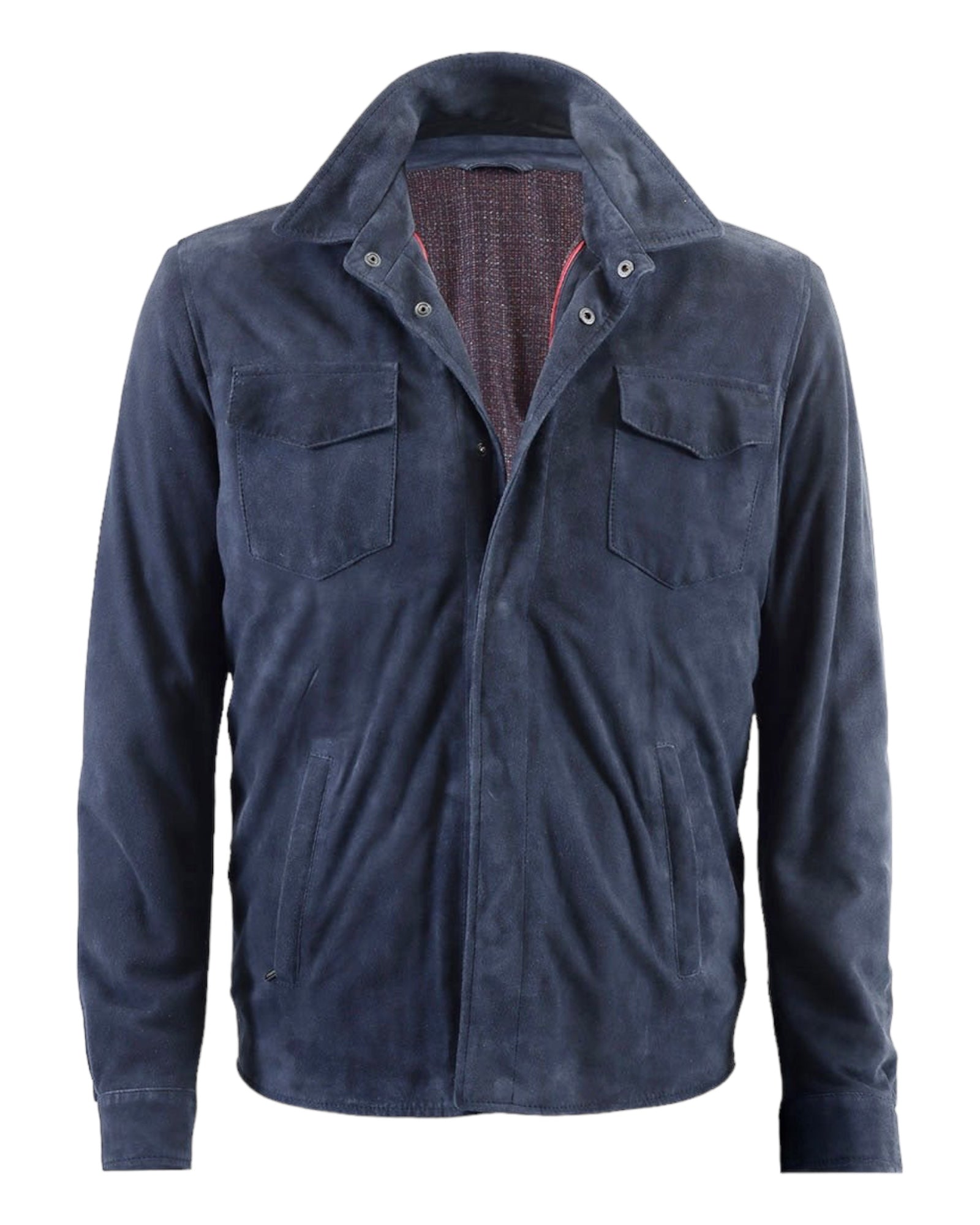 Insulated Leather Shirt Jacket - Blue OUTERWEAR48Member Price $1199